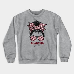 Proud Alabama Girl Letting My Roots Show // Messy Hair Don't Care Alabama Houndstooth Crewneck Sweatshirt